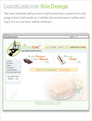 Lunchlink.com Site Design